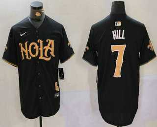 Men%27s New Orleans Saints #7 Taysom Hill Black Nola Baseball Jersey->new orleans saints->NFL Jersey